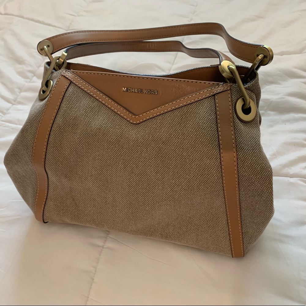 Michael Kors Raven Large Canvas Shoulder Tote